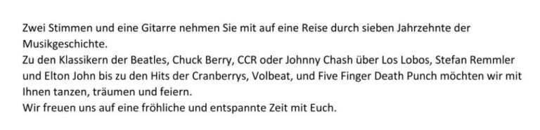 Bandbeschreibung Langtext